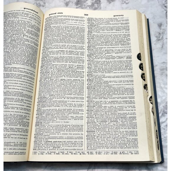 Vintage 1967 Websters Seventh New Collegiate Dictionary Hardcover Blue with Gold - Picture 13 of 16